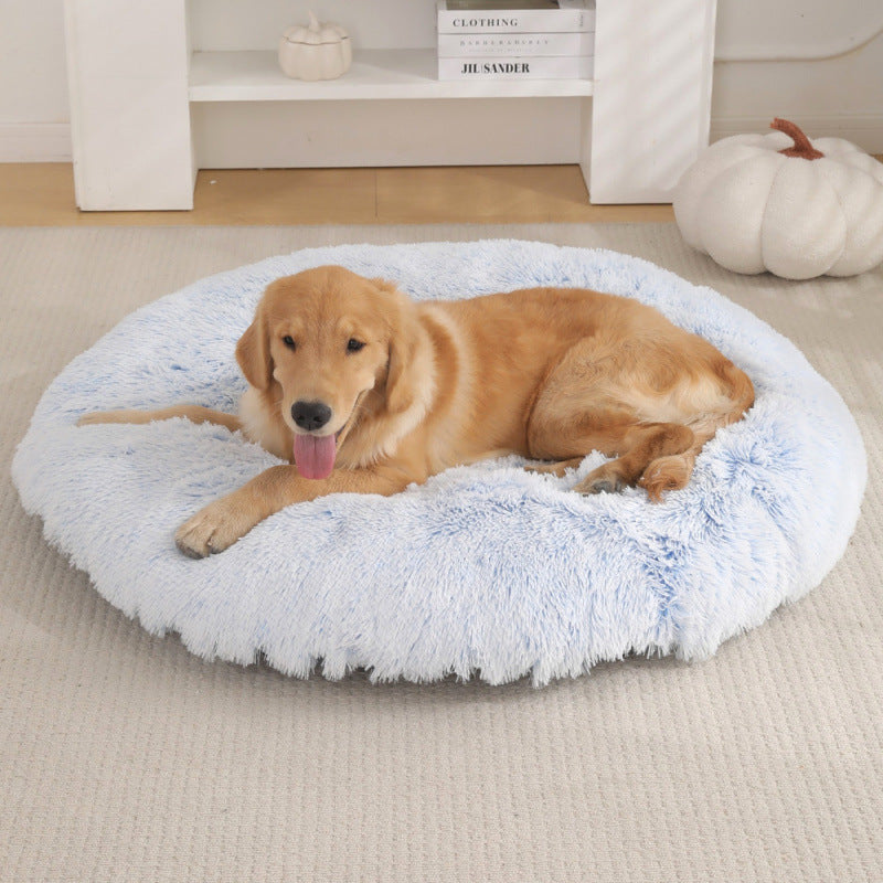 Round Plush Pet Bed Soft Warm Sleeping Mat for Pets