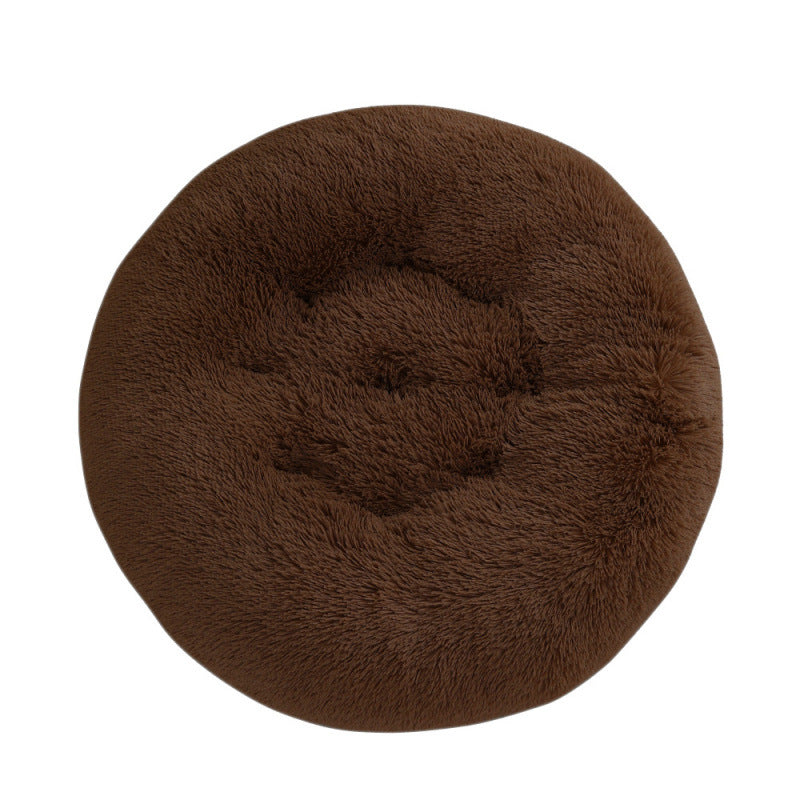 Round Plush Pet Bed Soft Warm Sleeping Mat for Pets