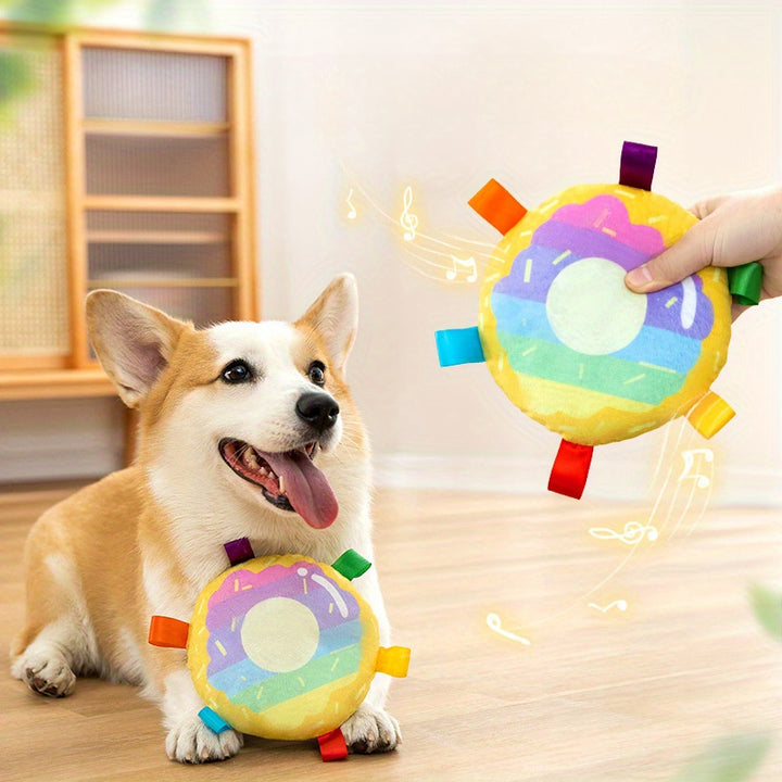 Cartoon Plush Pet Flying Disc Durable Bite-Resistant Toy