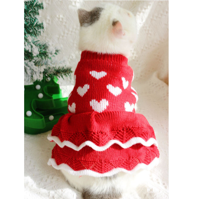 Festive New Year Princess Style Pet Sweater