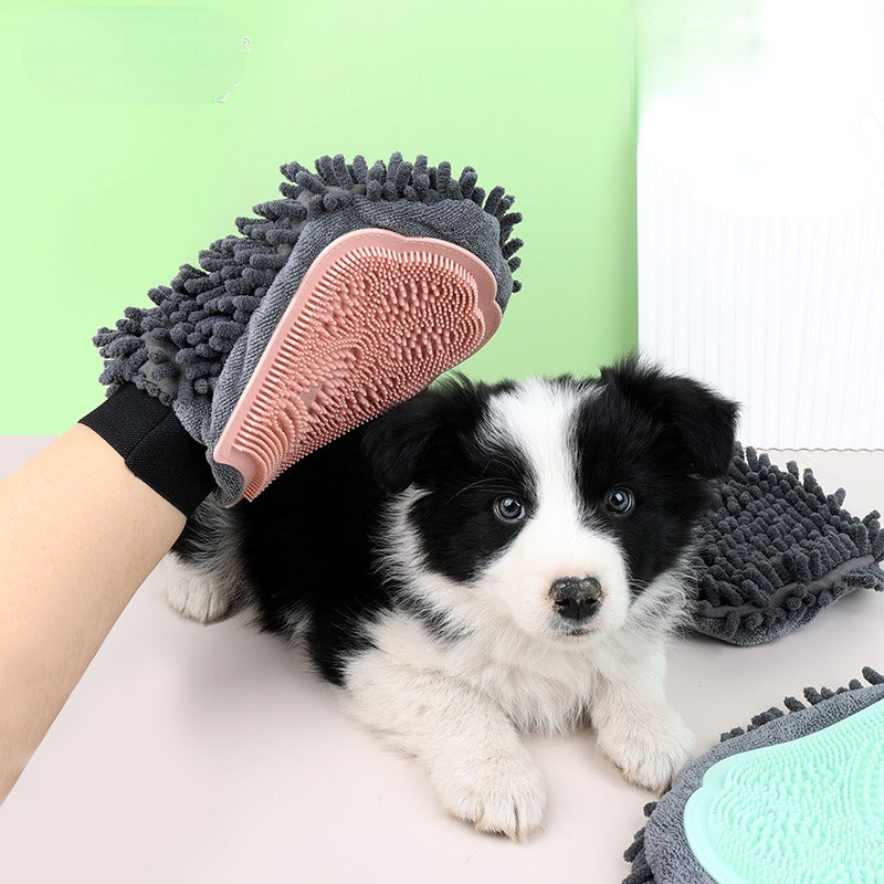 2-in-1 Pet Bathing Brush And Grooming Massage Glove