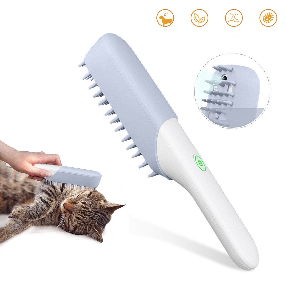 Pet Silicone Grooming Massage Brush Deodorant Sterilizing Comb