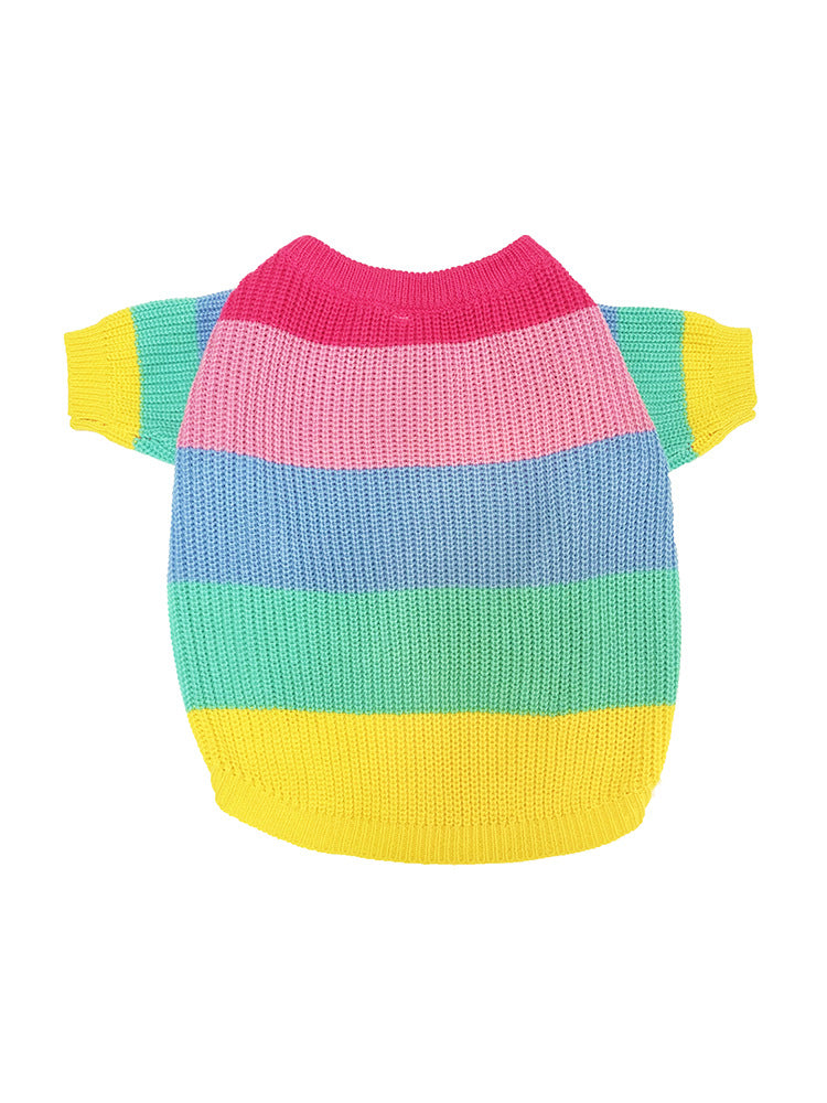 Rainbow-Colored Pet Sweater