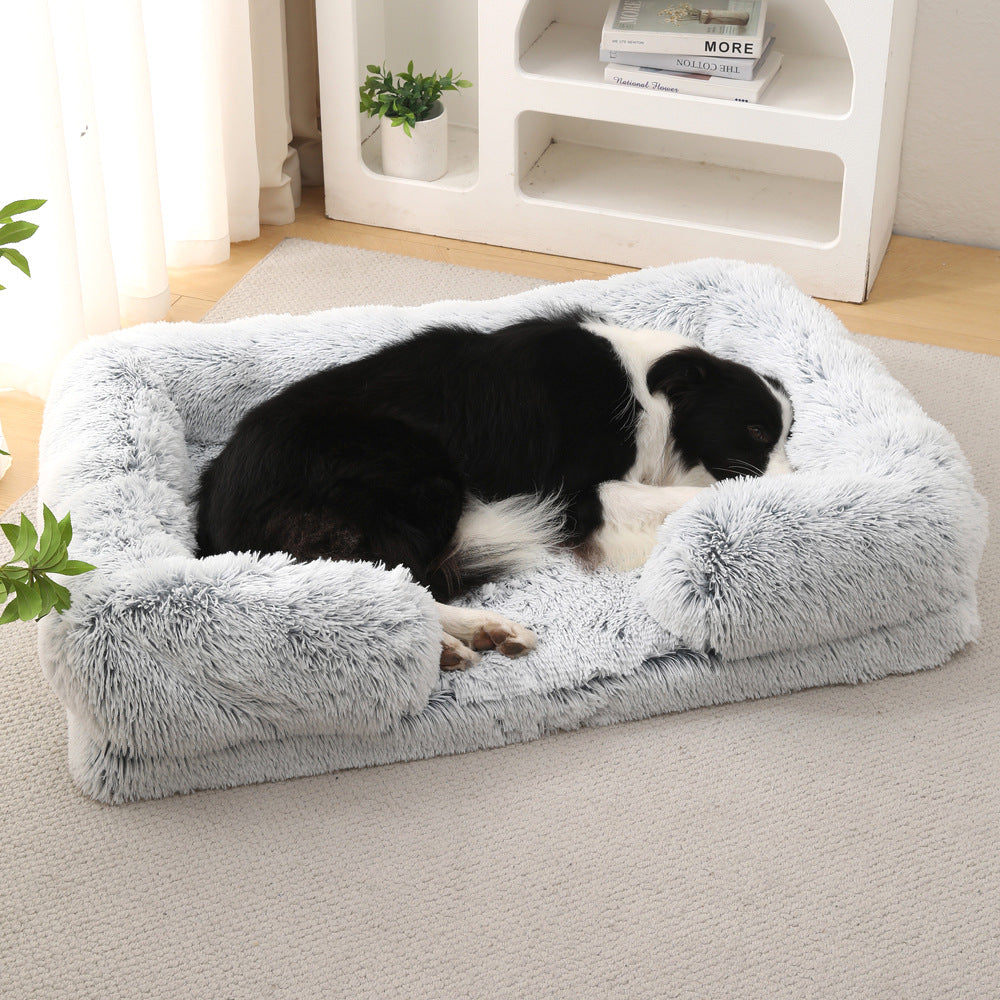 Plush Round Pet Bed Thickened Warm Cozy Winter Sleeping Nest
