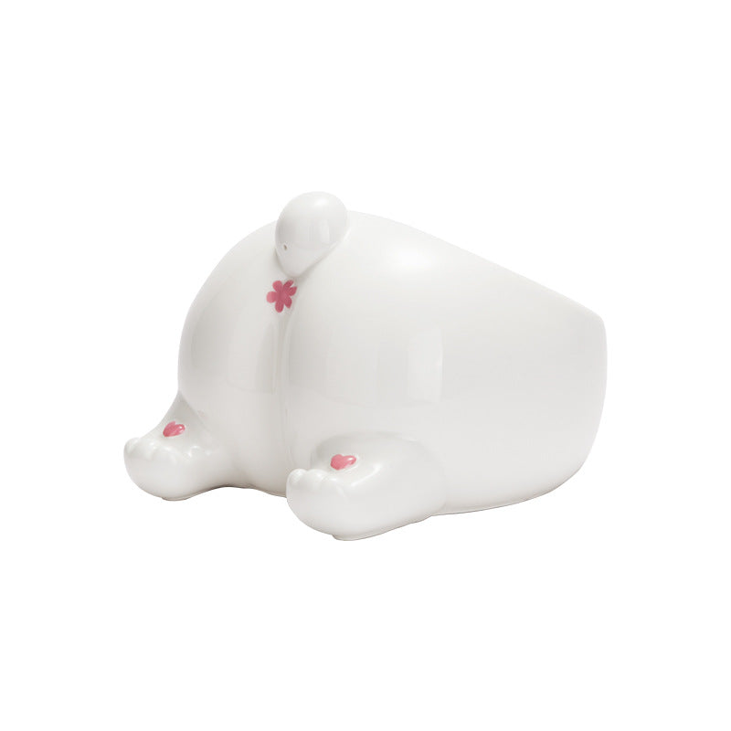 High-Foot Ceramic Pet Bowl Single-Mouth Food and Water Feeder
