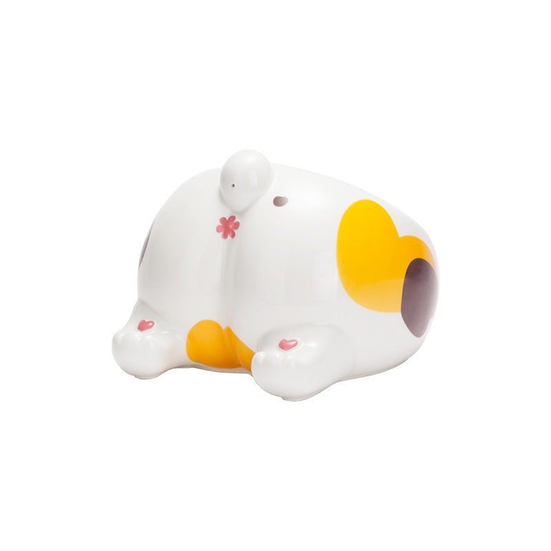 High-Foot Ceramic Pet Bowl Single-Mouth Food and Water Feeder