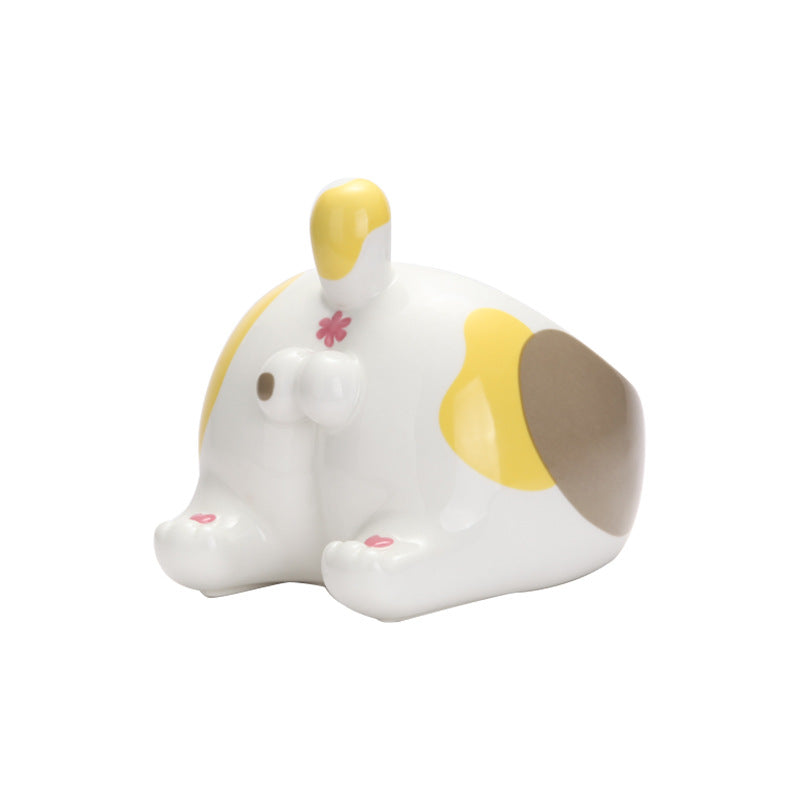 High-Foot Ceramic Pet Bowl Single-Mouth Food and Water Feeder