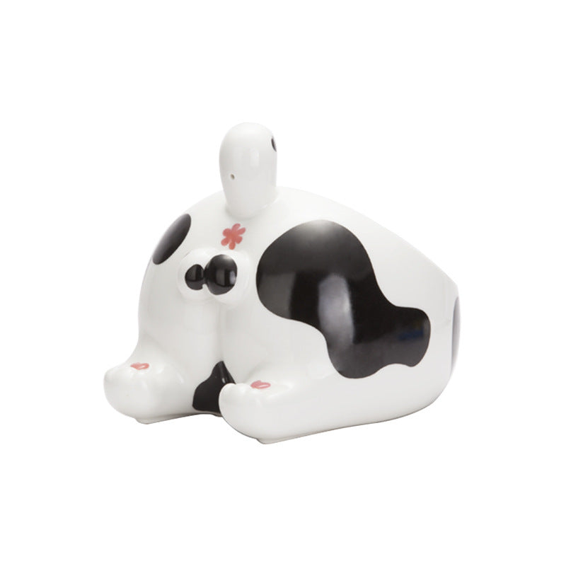 High-Foot Ceramic Pet Bowl Single-Mouth Food and Water Feeder