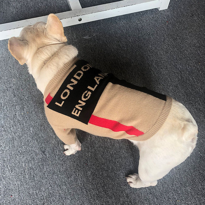 Crew Neck British Check Pet Sweater