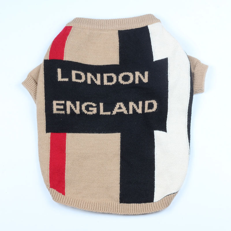 Crew Neck British Check Pet Sweater