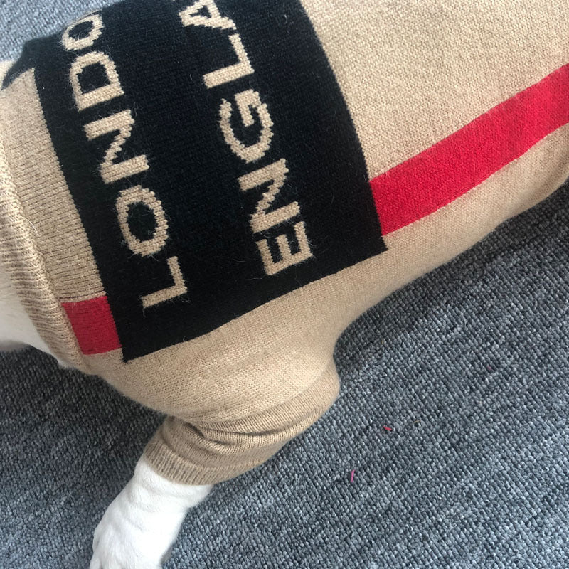 Crew Neck British Check Pet Sweater