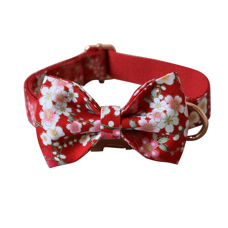 Red Floral Pet Pen And Leash Set