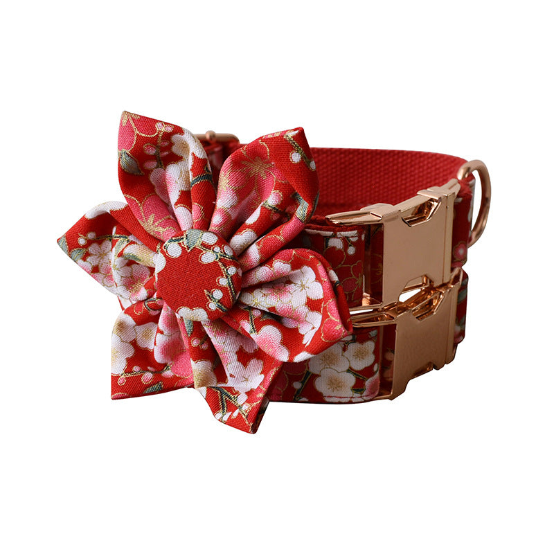 Red Floral Pet Pen And Leash Set