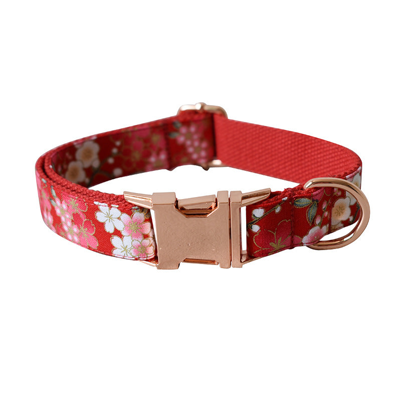 Red Floral Pet Pen And Leash Set