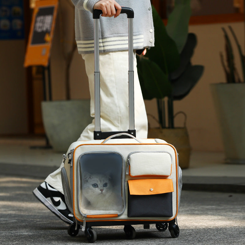 Stylish Anti-Stress Portable Pet Trolley Backpack