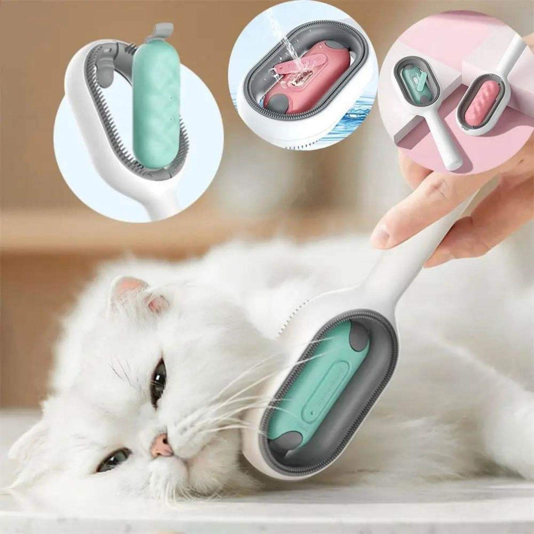 4-in-1 Pet Grooming Brush With Water Tank Hair Removal Comb