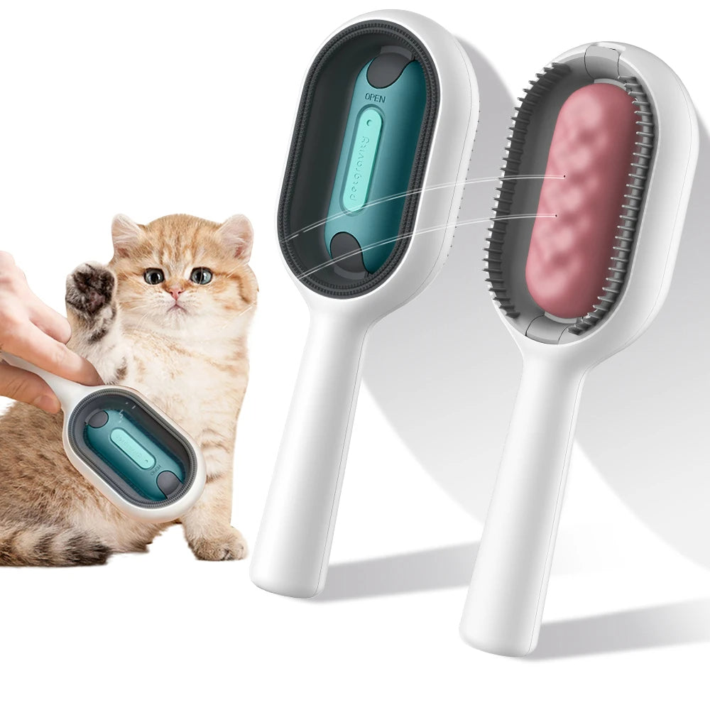 4-in-1 Pet Grooming Brush With Water Tank Hair Removal Comb