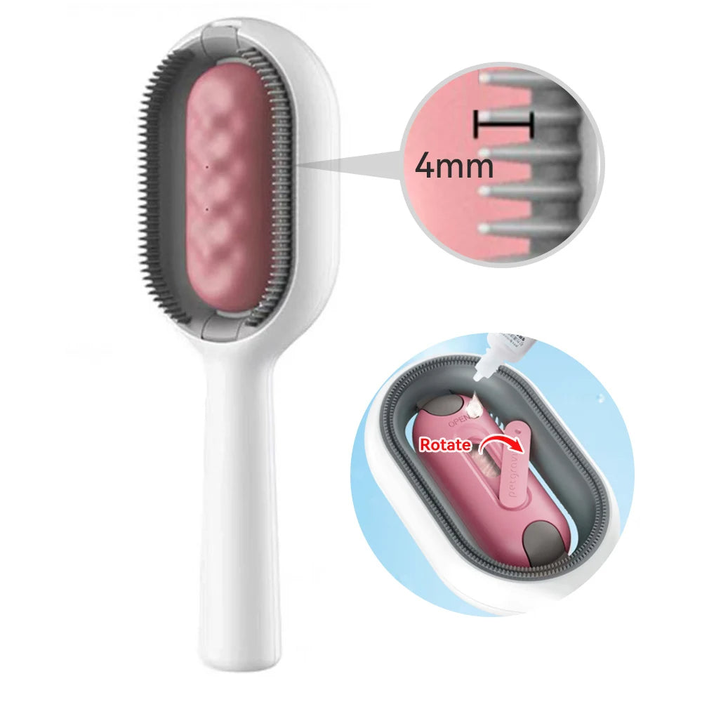 4-in-1 Pet Grooming Brush With Water Tank Hair Removal Comb
