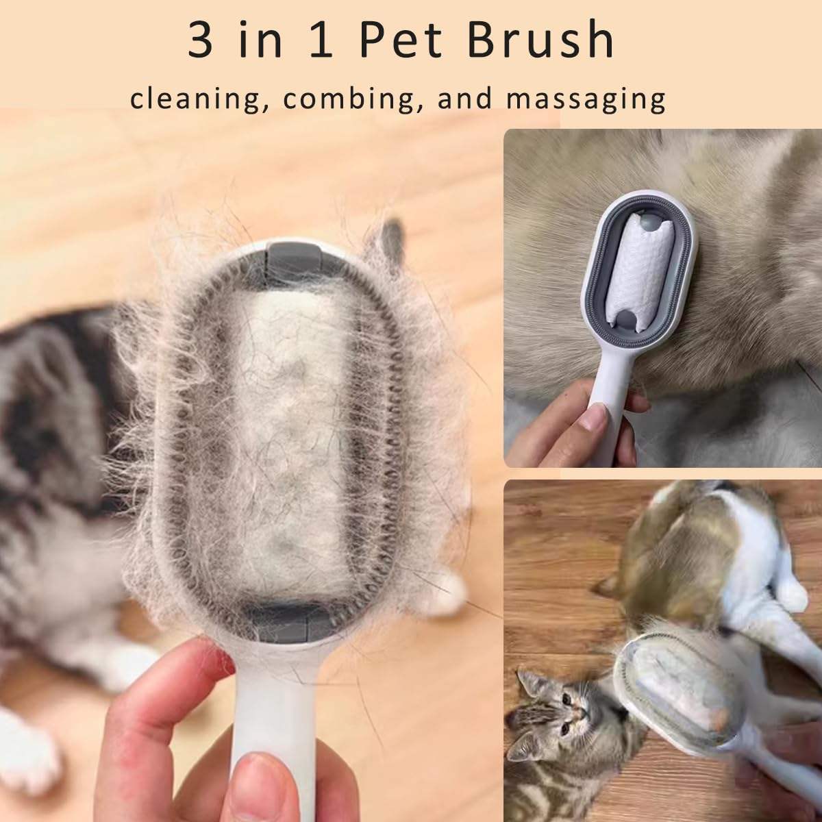 4-in-1 Pet Grooming Brush With Water Tank Hair Removal Comb