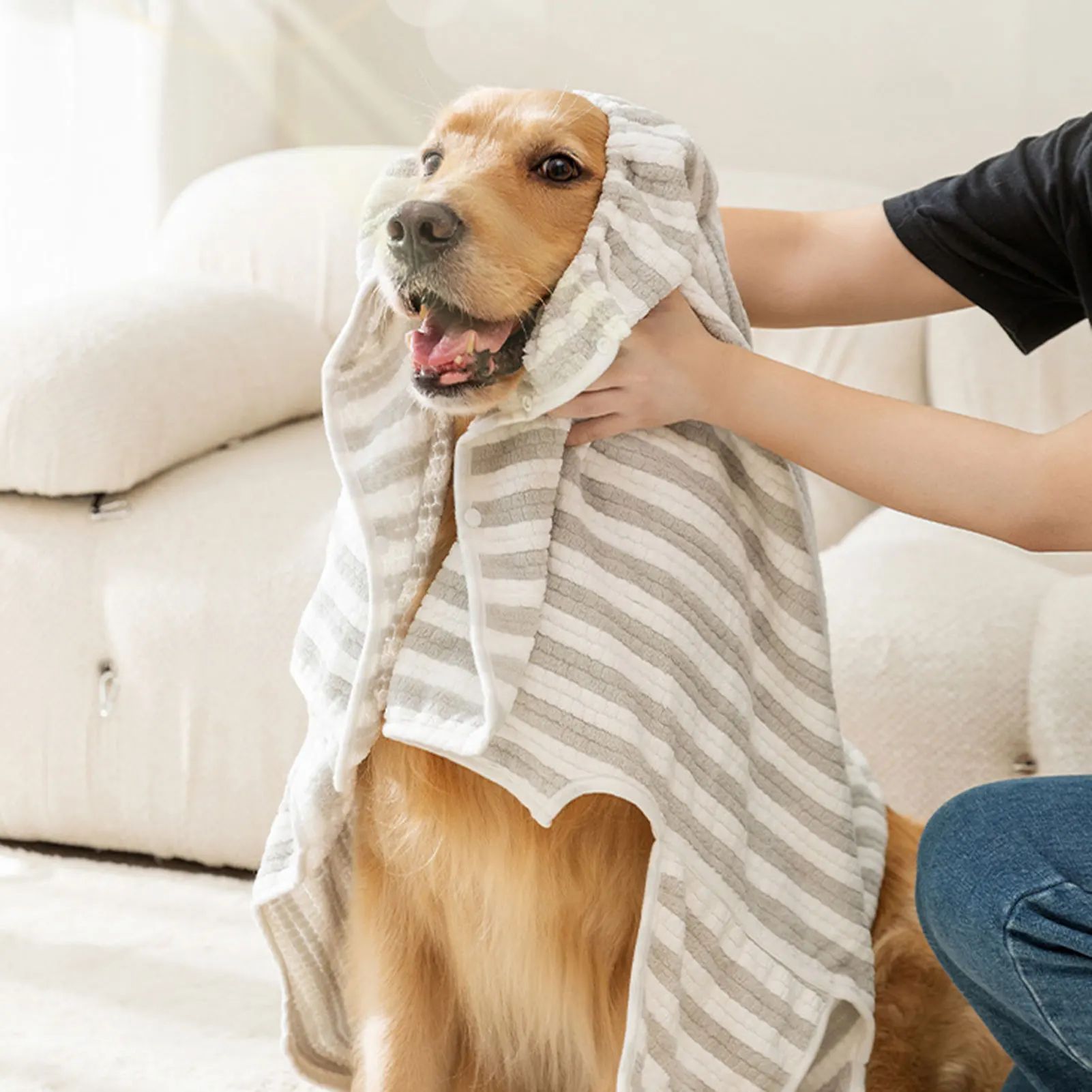 Ultra-Absorbent Quick-Drying Thick Pet Bath Towel Robe