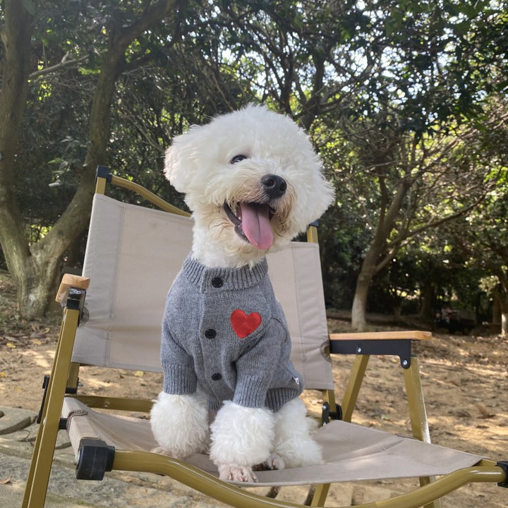 Warm Autumn Winter Pet Sweater Solid Color Cardigan