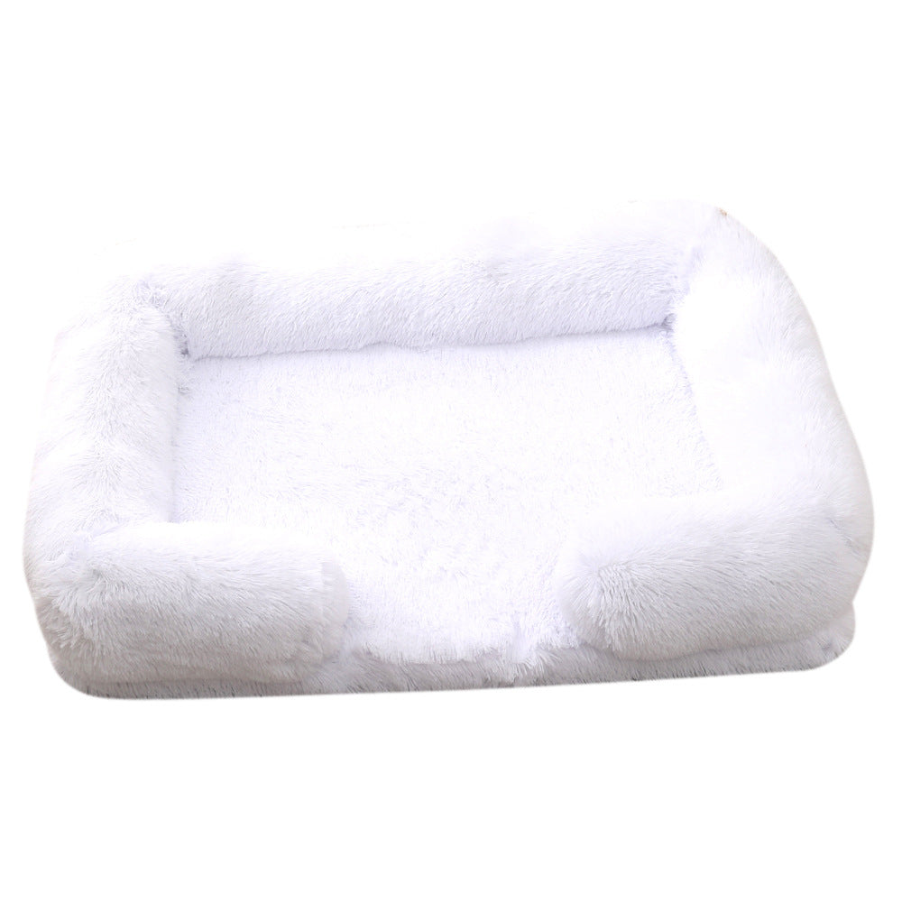 Plush Round Pet Bed Thickened Warm Cozy Winter Sleeping Nest