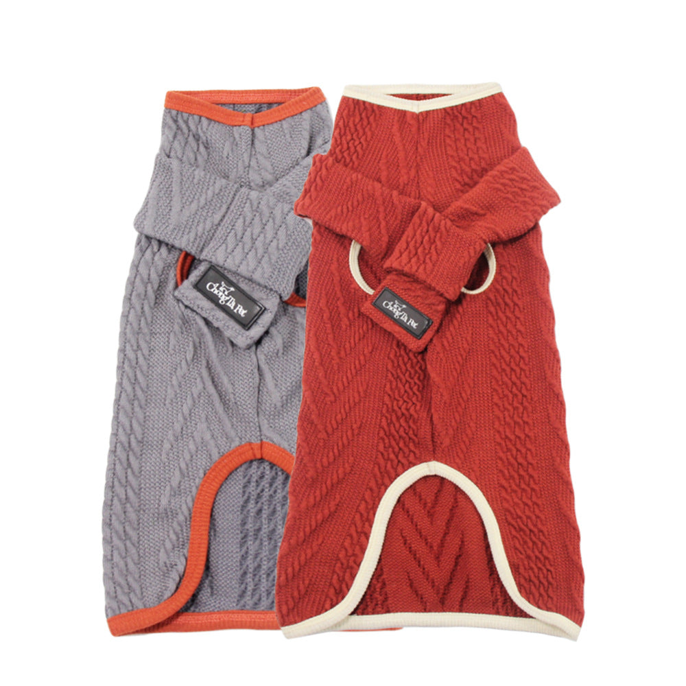 High Collar Vintage Winter Pet Sweater