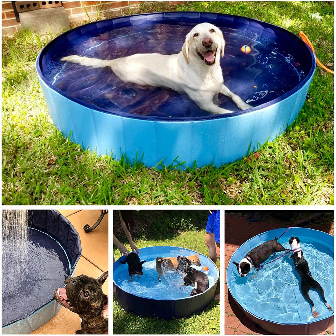 Foldable Pet Bathing Pool Collapsible Indoor Outdoor Bathtub