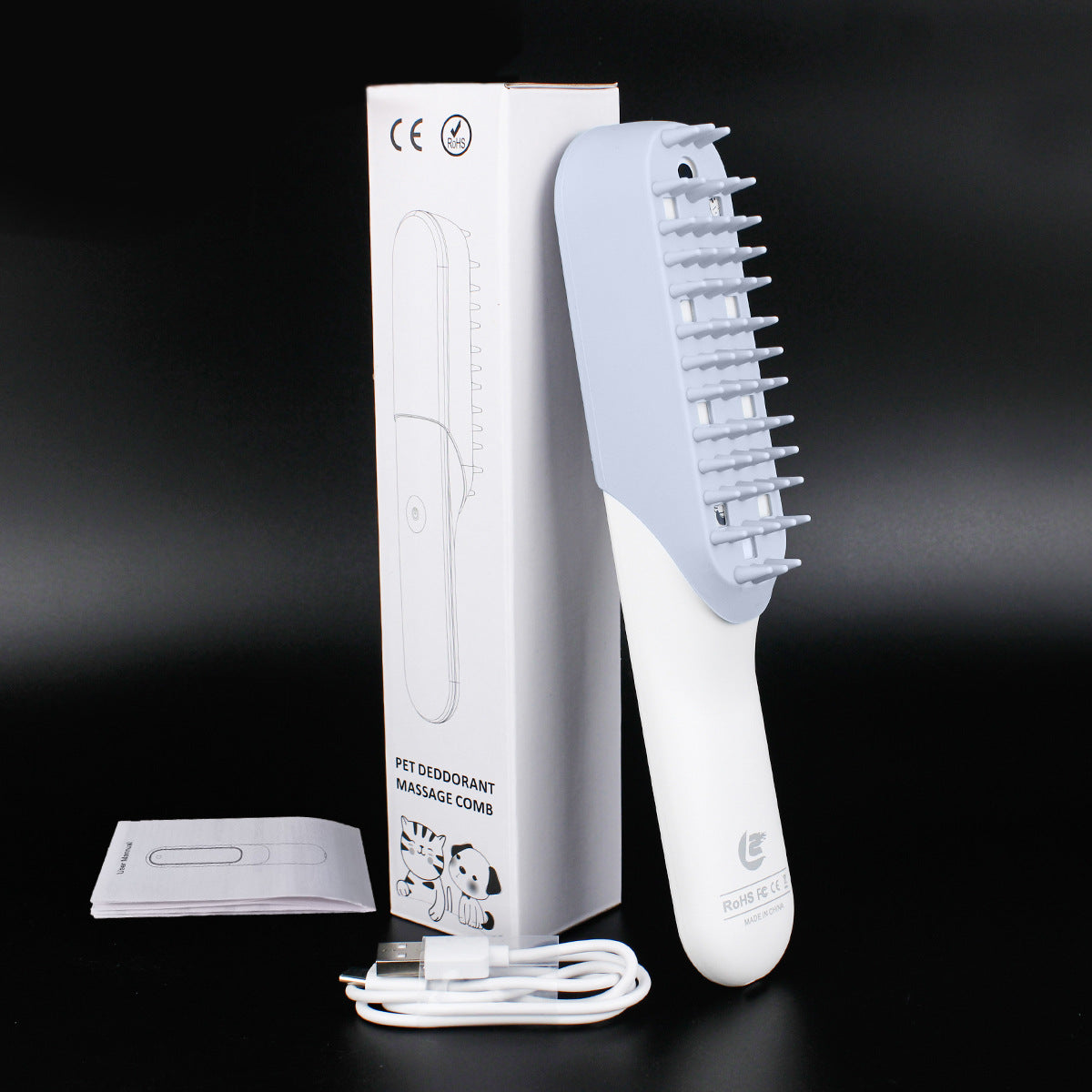 Pet Silicone Grooming Massage Brush Deodorant Sterilizing Comb