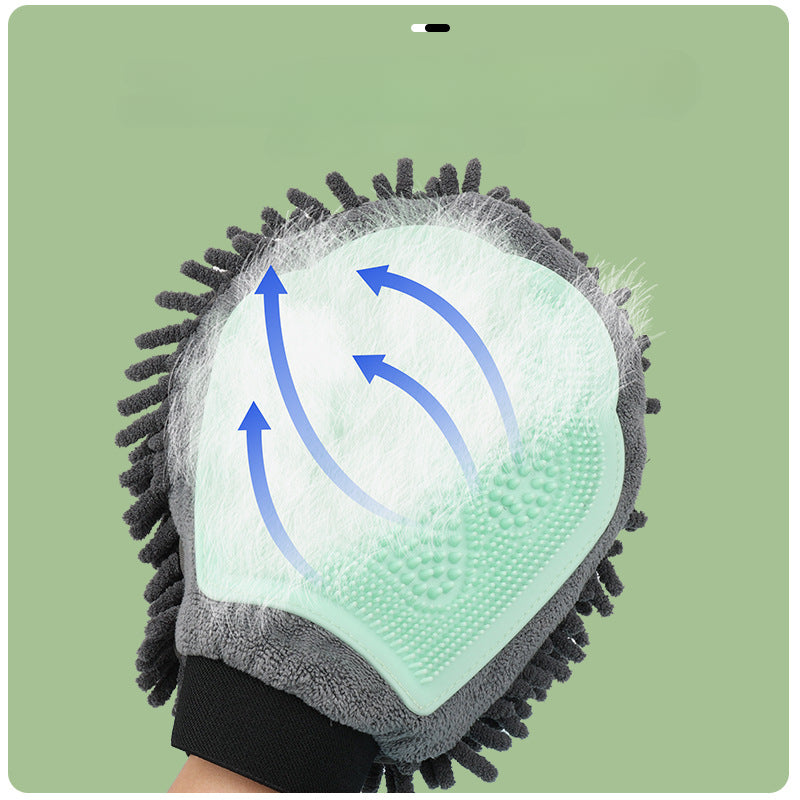 2-in-1 Pet Bathing Brush And Grooming Massage Glove