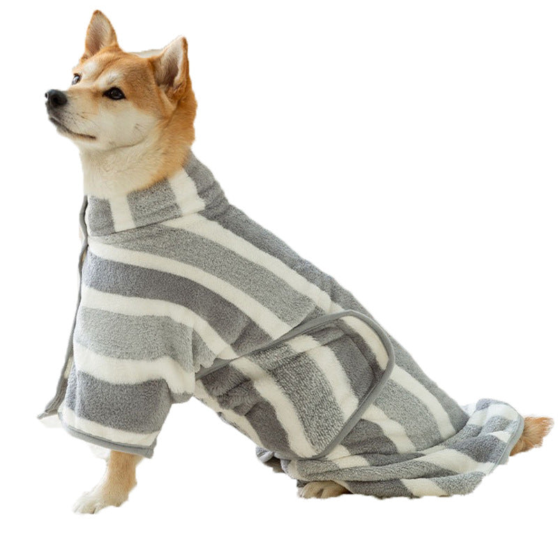 Pet Bath Robe Towel Clothes for Grooming and Drying