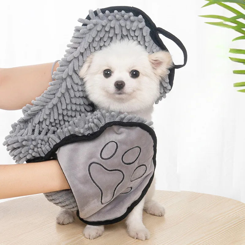 Super Absorbent Microfiber Pet Bath Towel Quick-Drying Robe