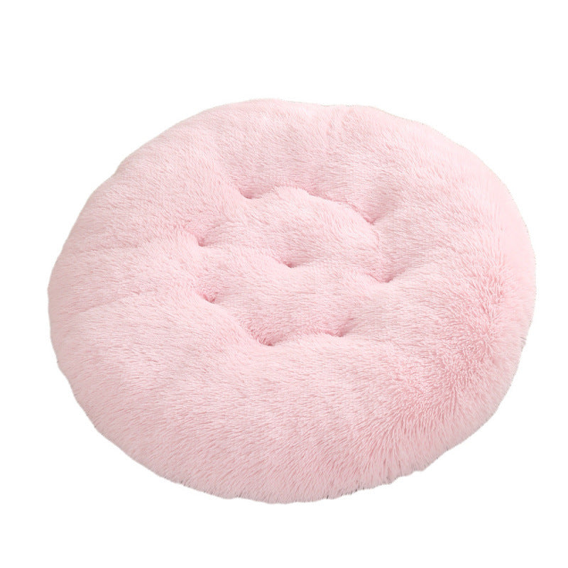 Round Plush Pet Bed Soft Warm Sleeping Mat for Pets