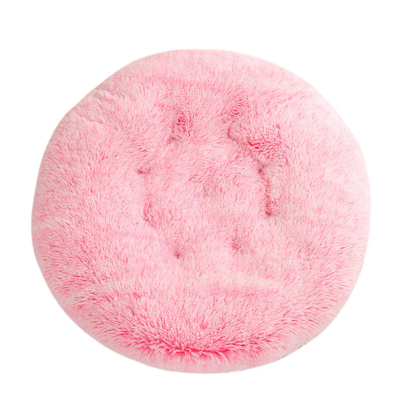 Round Plush Pet Bed Soft Warm Sleeping Mat for Pets