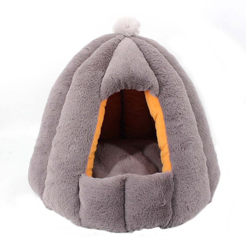 Deep Sleep Enclosed Plush Pet Bed Warm Cozy Nest