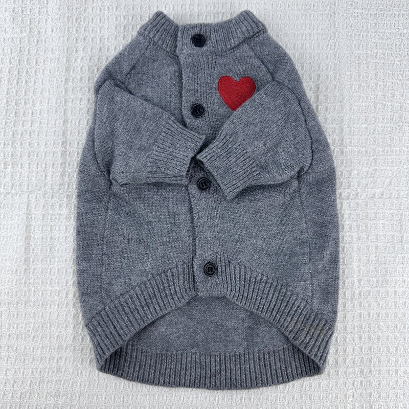 Warm Autumn Winter Pet Sweater Solid Color Cardigan