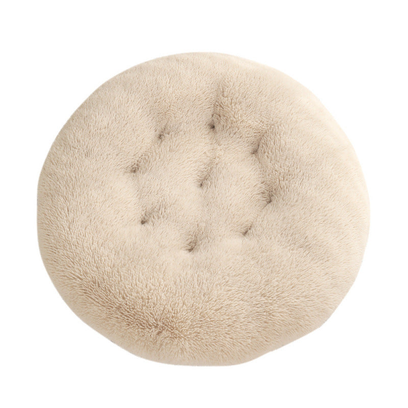 Round Plush Pet Bed Soft Warm Sleeping Mat for Pets