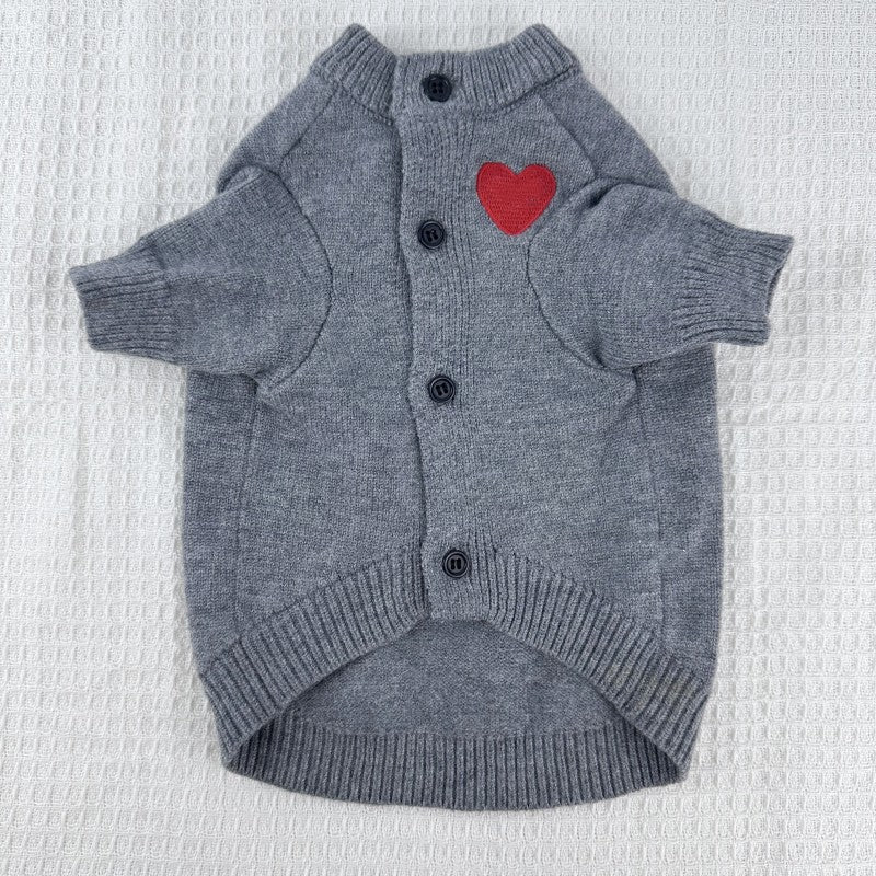 Warm Autumn Winter Pet Sweater Solid Color Cardigan