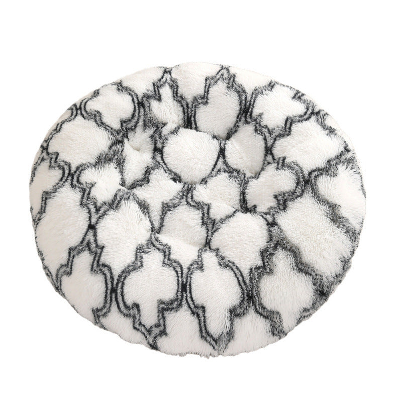 Round Plush Pet Bed Soft Warm Sleeping Mat for Pets