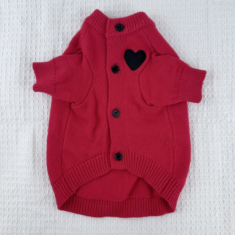 Warm Autumn Winter Pet Sweater Solid Color Cardigan