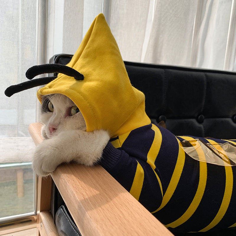 Winter Plush Pet Hoodie Cute Bee Costume Jacket