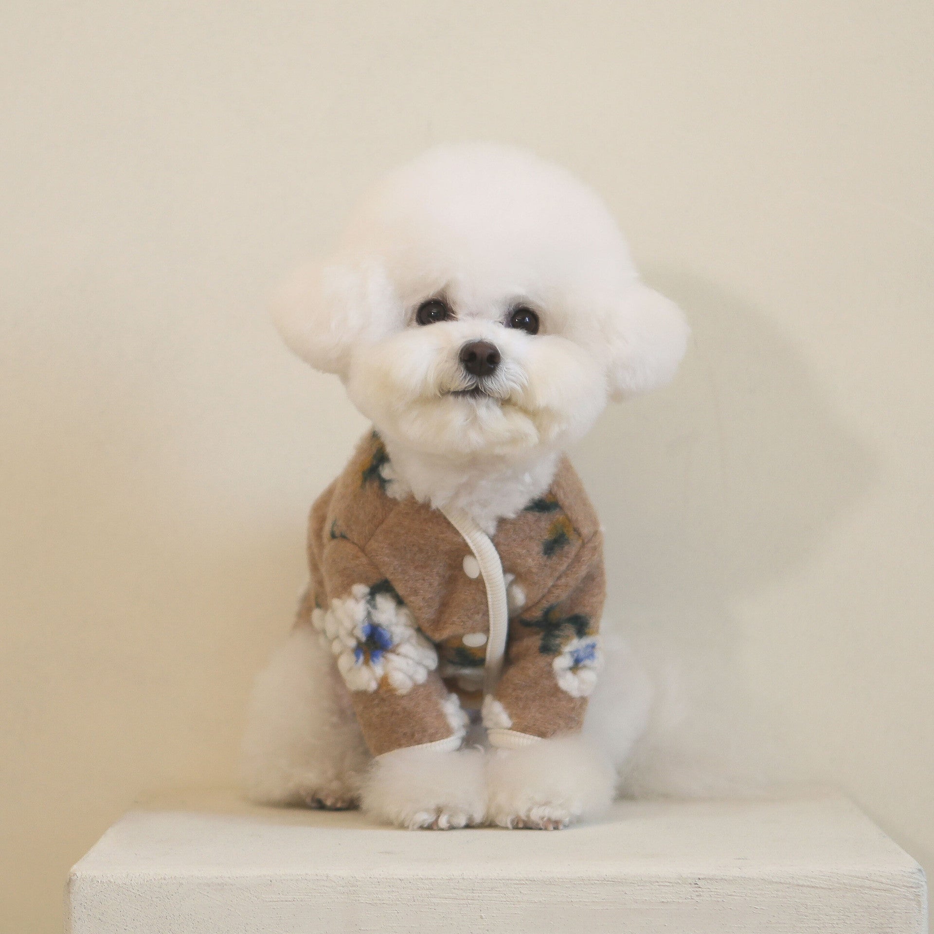 Warm Woolen Flower Vest Pet Sweater