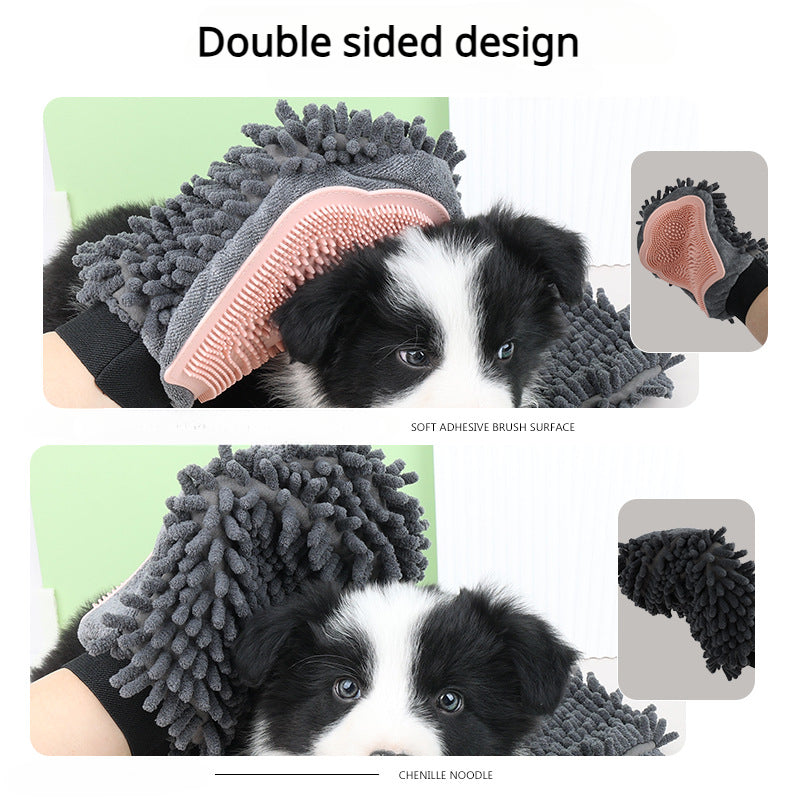 2-in-1 Pet Bathing Brush And Grooming Massage Glove