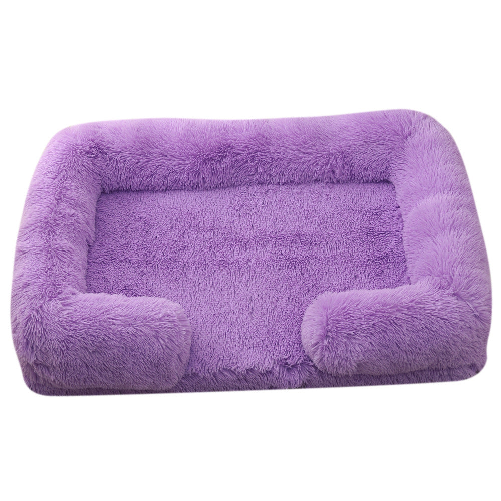 Plush Round Pet Bed Thickened Warm Cozy Winter Sleeping Nest