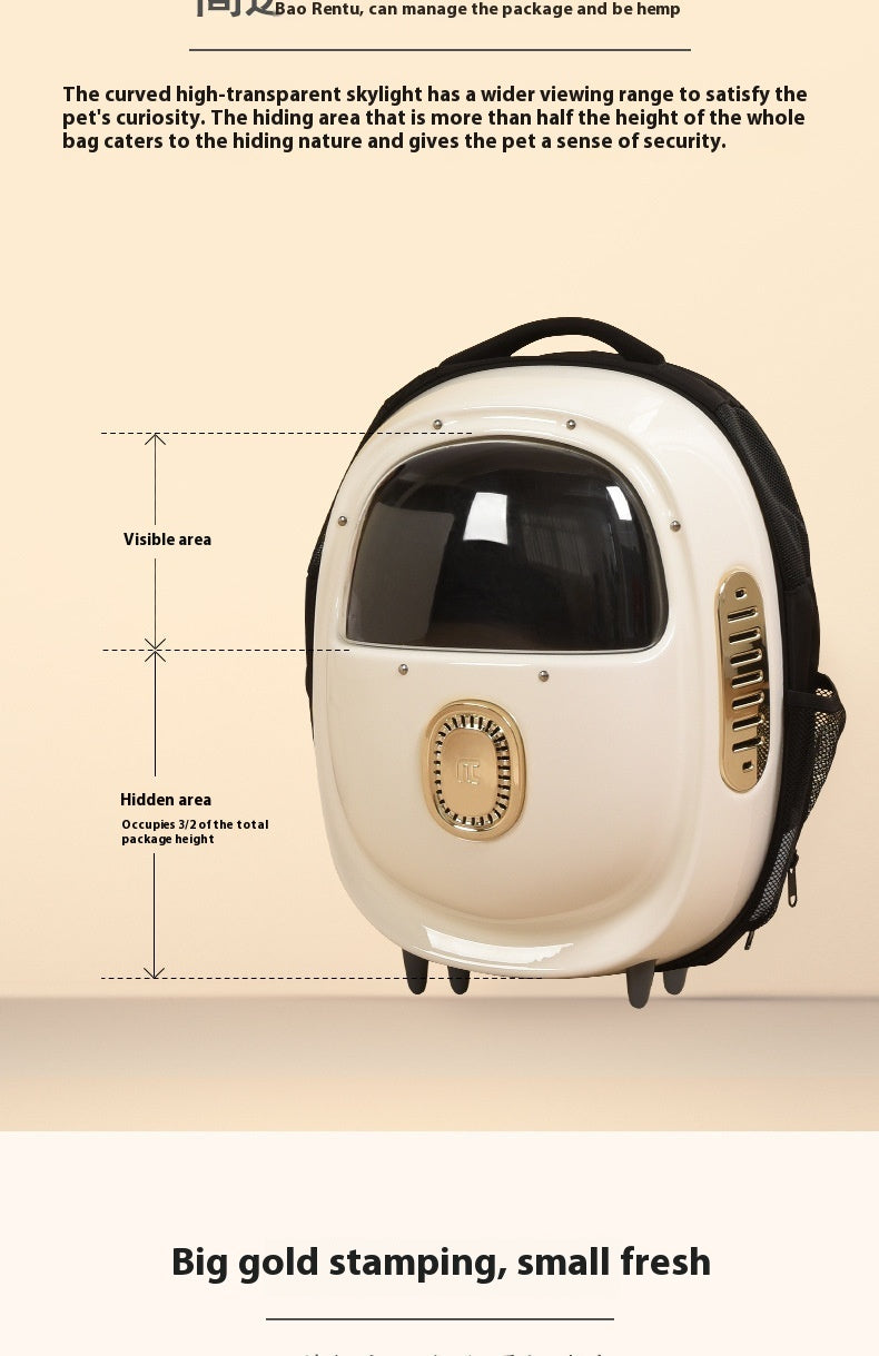 Heated Pet Backpack With Half Window And Ventilation