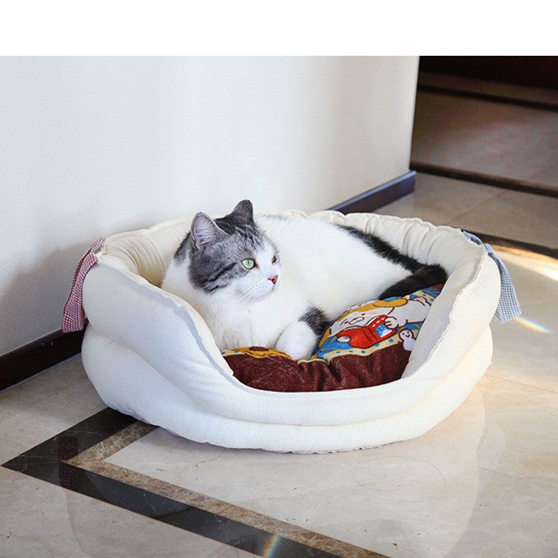 Winter Series Pet Bed Plush Cozy Deep Sleep Nest