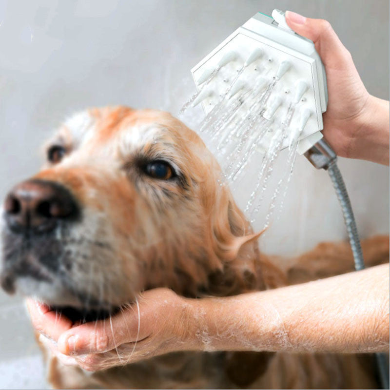 Pet Shower Brush Nozzle for Bathing and Grooming