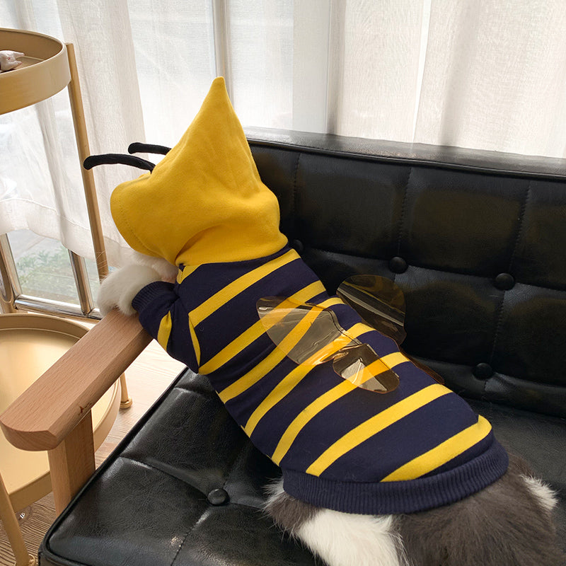 Winter Plush Pet Hoodie Cute Bee Costume Jacket