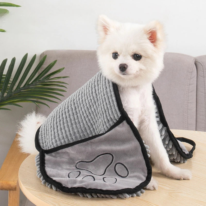 Super Absorbent Microfiber Pet Bath Towel Quick-Drying Robe