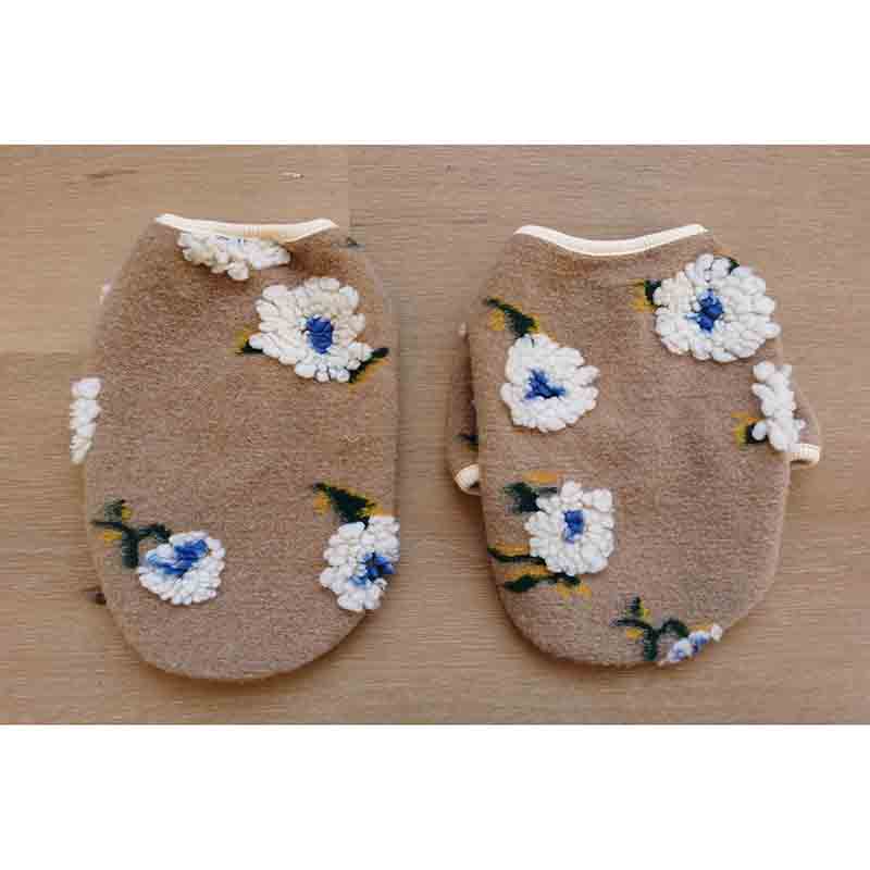 Warm Woolen Flower Vest Pet Sweater